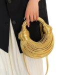 Women’s Gold & Silver Luxury Handwoven Noodle Bag