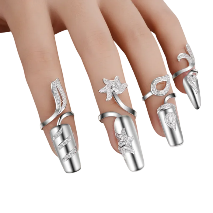 Real 925 Sterling Silver Nail Ring | Adjustable Jewelry Accessory