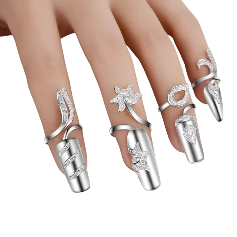Real 925 Sterling Silver Nail Ring | Adjustable Jewelry Accessory