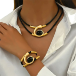 Women’s Bohemian Jewelry Set | 2-Pieces Elegant Chain Bracelet & Necklace
