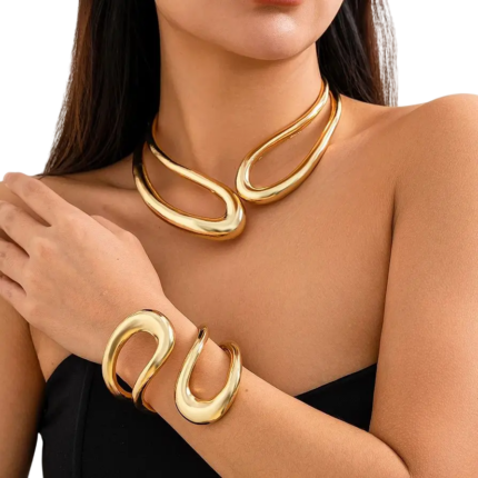 Exaggerated Open Torques Choker Necklace