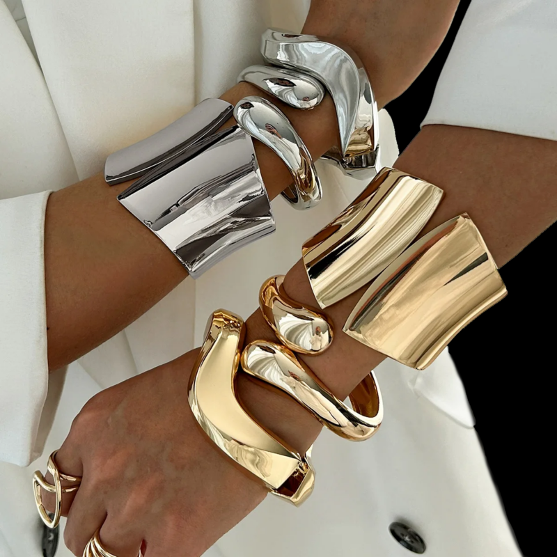 3 pieces Luxury Wide Cuff Bangle | Exaggerated Bracelet for Women